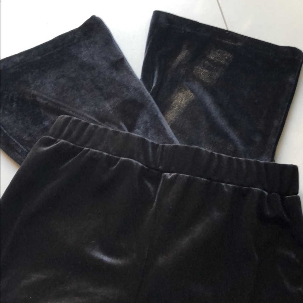 5🌟Star Royal Velvet Midnight Bells - Flare Leg Pants in Black - soft & stretchy - Picture 5 of 8